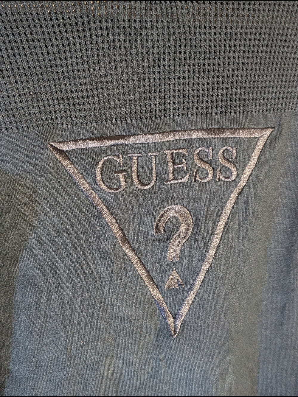 GUESS Embroidered Logo Knit Sweater in Dark Teal - Picture 2 of 6